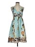 BCBGMAXAZRIA Print Teal Cocktail Dress Size XS - photo 1