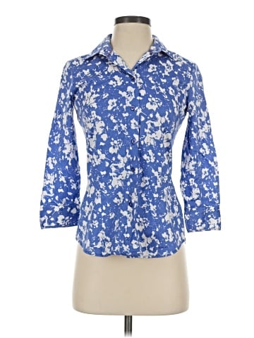 New York & Company 3/4 Sleeve Button-Down Shirt (view 1)