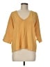 Wrap Yellow 3/4 Sleeve Top Size 8 - photo 1
