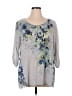 Style&Co Gray 3/4 Sleeve Top Size 1X - photo 1