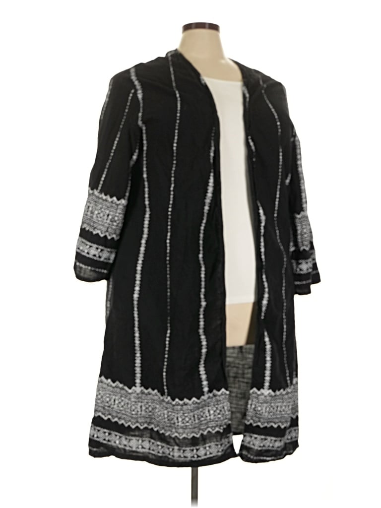 Pre-owned Shein Curve Cardigan Sweater In Black