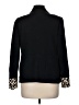 Chico's 100% Polyester Animal Print Black Blazer Size Med (1) - photo 2
