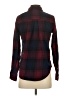 SO 100% Cotton Plaid Burgundy Long Sleeve Button-Down Shirt Size XS - photo 2