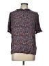 Amazon Essentials 100% Viscose Floral Blue Short Sleeve Blouse Size L - photo 1