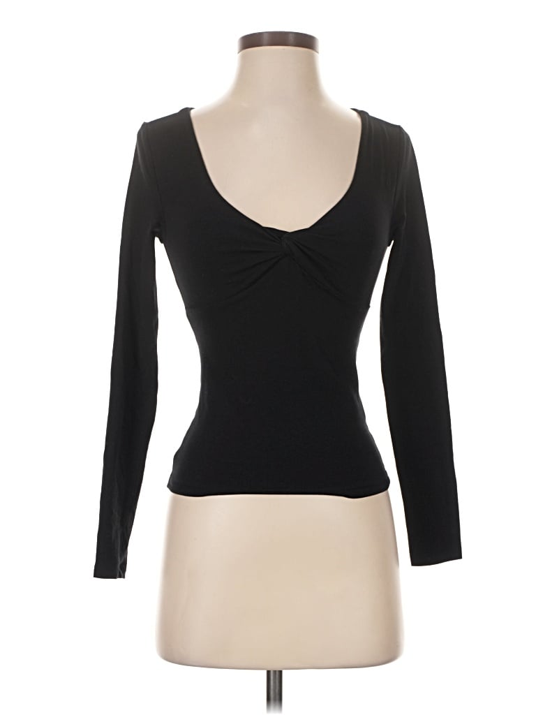 Pre-owned Sunday Best Long Sleeve Top Black Sweetheart Neckline Tops