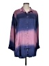 Johnny Was 100% Silk Color Block Pink Purple 3/4 Sleeve Silk Top Size L - photo 1