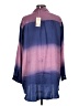 Johnny Was 100% Silk Color Block Pink Purple 3/4 Sleeve Silk Top Size L - photo 2