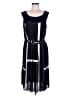 BCBGMAXAZRIA 100% Polyester Graphic Blue Black Casual Dress Size L - photo 1