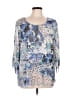 JM Collection 100% Polyester Blue 3/4 Sleeve Blouse Size L - photo 1