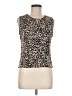 Plisse 100% Polyester Tan Sleeveless Blouse Size M - photo 1