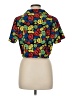 Romwe Print Yellow Short Sleeve Blouse Size 8 - 10 - photo 2
