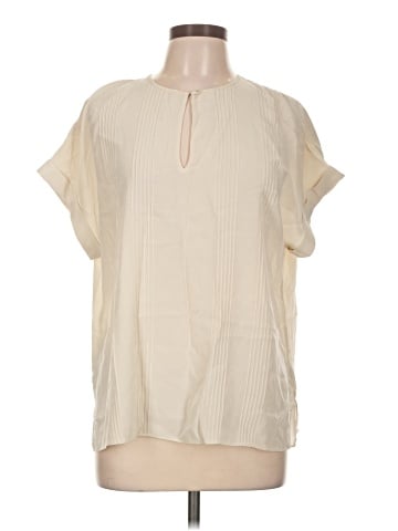 Lafayette 148 New York Short Sleeve Silk Top (view 1)