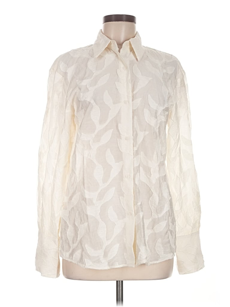 Mng Long Sleeve Blouse In Ivory