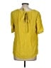 Boden 100% Viscose Yellow Short Sleeve Blouse Size 12 - photo 2