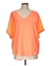 Lush 100% Polyester Orange Short Sleeve Top Size L - photo 1