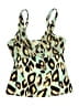 Be Creative Animal Print Green Swimsuit Top Size 8 - photo 1