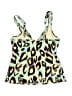 Be Creative Animal Print Green Swimsuit Top Size 8 - photo 2
