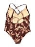 Kona Sol Print Brown One Piece Swimsuit Size L - photo 2