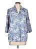Foxcroft 100% Cotton Blue 3/4 Sleeve Blouse Size 12 - photo 1