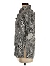 MICHAEL Michael Kors Animal Print Zebra Print Gray Silver 3/4 Sleeve Button-Down Shirt Size XS - photo 5