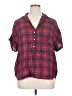 Grayson 100% Lyocell Plaid Red Short Sleeve Polo Size Lg (4) - photo 1