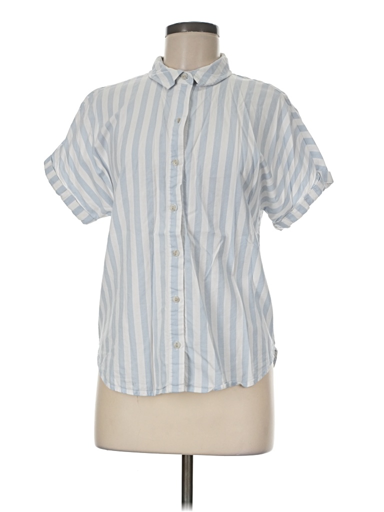 Pre-owned Universal Thread Short Sleeve Button Down Shirt In Blue