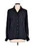 Halston 100% Polyester Stripes Black Long Sleeve Blouse Size 12 - photo 1