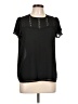 Haute Monde 100% Polyester Black Short Sleeve Blouse Size L - photo 1