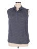 Carolina Belle Polka Dots Blue Sleeveless Button-Down Shirt Size XL - photo 1