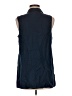 J.Jill 100% Linen Blue Sleeveless Button-Down Shirt Size Med Petite - photo 2