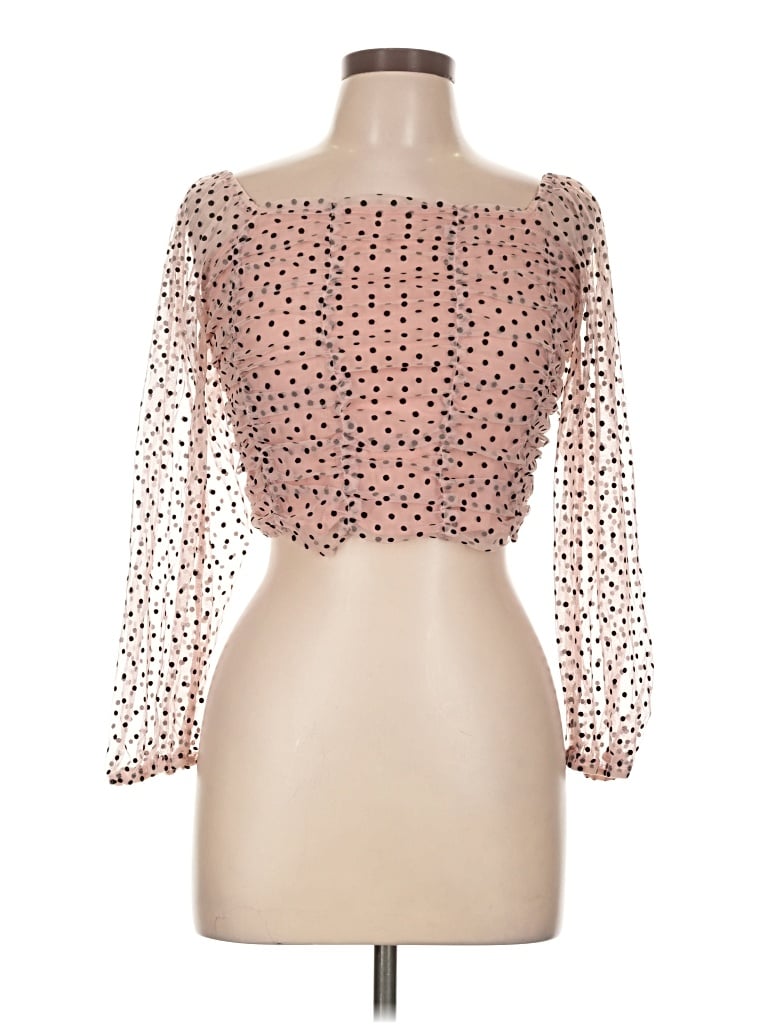 Pre-owned Sans Souci 3/4 Sleeve Blouse In Pink