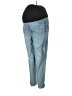 Isabel Maternity 100% Cotton Color Block Blue Jeans Size 10 Maternity - photo 1