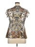 Energe by oneworld 100% Polyester Silver Short Sleeve Blouse Size XL - photo 2