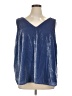 Ann Taylor LOFT Solid Blue Sleeveless Blouse Size 16 - photo 1