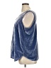 Ann Taylor LOFT Solid Blue Sleeveless Blouse Size 16 - photo 5