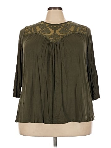 Green Envelope 3/4 Sleeve Blouse (view 1)