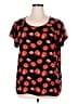 CAbi 100% Polyester Black Short Sleeve Blouse Size XL - photo 1