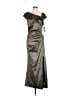 Xscape Metallic Silver Cocktail Dress Size 16 - photo 1