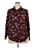 Torrid Floral Burgundy Long Sleeve Blouse Size 2X Plus (2) - photo 1
