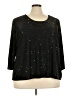Susan Graver Stars Black 3/4 Sleeve Top Size 3X - photo 1