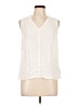 Gap 100% Rayon Ivory Sleeveless Button-Down Shirt Size L - photo 1