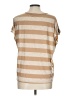 Cato 100% Polyester Stripes Tan Short Sleeve T-Shirt Size L - photo 2
