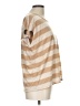 Cato 100% Polyester Stripes Tan Short Sleeve T-Shirt Size L - photo 4
