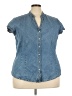 Faded Glory Blue Short Sleeve Blouse Size 22 - photo 1