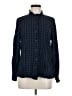 CAbi 100% Rayon Checkered-gingham Blue Long Sleeve Button-Down Shirt Size M - photo 1
