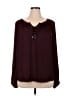 Jennifer Lopez 100% Polyester Burgundy Long Sleeve Blouse Size XL - photo 1