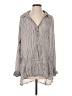 FP One 100% Viscose Stripes Gray Long Sleeve Blouse Size S - photo 1