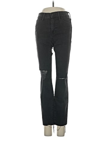 Madewell Petite 9" High-Rise Skinny Jeans in Black Sea (view 1)