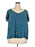 Torrid Teal Short Sleeve Blouse Size 2X Plus (2) - photo 1
