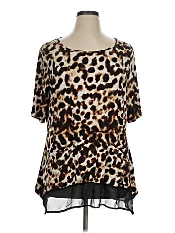 Nina Leonard Short Sleeve Blouse (view 1)